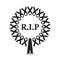 R.i.p wreat sign with black ribbon around circle vector design