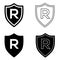 R icon vector set. symbol copyright icon vector set. trademark symbol.