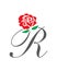 R initial rose logo , abstract r rose logo