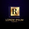 r Letter Alphabet Gold Premium Logo