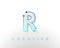 R Letter Connect Dot Network Logo Icon Design Vector Image