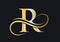 R Letter Initial Luxurious Logo Template. Premium R Logo Golden Concept. R Letter Logo with Golden Luxury Color and Monogram