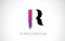 R Letter Logo Design with Creative Pink Purple Brush Stroke.