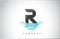 R Letter Logo Design with Water Splash Ripples Drops Reflection