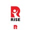 R letter RISE letter based symbol vector