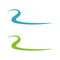 R Letter Swoosh River Shape Vector Illustration Logo Template Illustration Design. Vector EPS 10