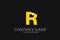 R Letter yellow logo alphabet
