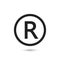 R symbol copyright vector image vector illustration flat style