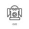 R2D2 icon. Trendy modern flat linear vector R2D2 icon on white b