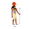 Ra god, Ancient Egyptian deity with solar disk and falcon head. Old history character figure with sun. Egypts mythology