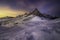 Ra Gusela peak in front of mount Averau and Nuvolau, in Passo Giau, high alpine pass near Cortina d`Ampezzo, Dolomites, Italy