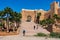 Rabat, Morocco - Oct 13, 2019: Kasbah of the Udayas - the west part of fortified wall with the Almohad gate Bab Oudaia