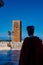 Rabat, Morocco - Oct 13, 2019: A royal maroccan guard in front of the mausoleum of the Mohammed V