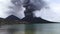 Rabaul Papua New Guinea volcano erupting with reflection