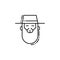 Rabbi icon. Element of Jewish icon for mobile concept and web apps. Thin line Rabbi icon can be used for web and mobile