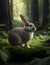 Rabbit Amidst Nature: Enchanting Wildlife in a Natural Forest