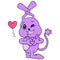 The rabbit animal is concluding his hand in the form of a happy faced love, doodle icon image kawaii