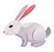 Rabbit animation icon. Bunny jump or running motion element for 2d game. Speed run hare animal, sprite sheet move