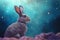 Rabbit appearing lost in nature. Generate Ai