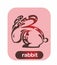 Rabbit as a Chinese zodiac sign. 2023 year. Vector illustrations