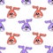 Rabbit beast laughed seamless pattern textile print. repeat pattern background design