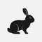 Rabbit black silhouette. Farm animal icon