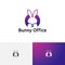 Rabbit Bunny Office Work Boss Employee Negative Space Logo