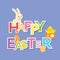 Rabbit Bunny Painted Eggs New Born Chicken Happy Easter Holiday Banner Colorful Greeting Card