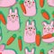 Rabbit carrot cartoon seamless pattern