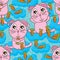 Rabbit carrot cloudy seamless pattern