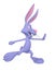 rabbit cartoon is saying hey stop there side view