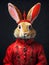 Rabbit in Chinese costumed, New Year costume