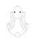 Rabbit for coloring. Cute, small, vector rabbit - top view. Children`s linear drawing for coloring - bunny. Outline. Hand drawing.