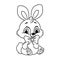 Rabbit coloring page cartoon illustration