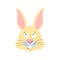 Rabbit confused emoji oops face avatar. Hare perplexed emotions.