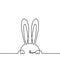rabbit Continuous line drawing of easter bunny, Black and white vector minimalistic hand drawn