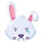 Rabbit crying expression cute facial emoji vector