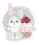 Rabbit and cupcake
