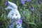 Rabbit decorative statue in garden