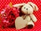 Rabbit doll with heart paper symbol