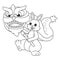 Rabbit Dragon Dancing Isolated Coloring Page