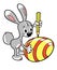 Rabbit, Easter Bunny, Easter Egg, Cartoon Character, Cute Easter bunny painting an egg.