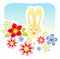 Rabbit and flowers