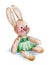 Rabbit girl plush toy watercolor