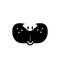 Rabbit or hamster face mask with nose and mouth. Cheeky animal nose and teeth logo for veterinarian or pet shop