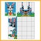 Rabbit or hare with carrot. Colorful japanese crossword with answer. Color by numbers. Coloring book for kids. Nonogram. Puzzle