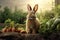 Rabbit, hare, pet and animal, agriculture and nature