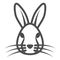 Rabbit head line icon, animals concept, hare head sign on white background, bunny face silhouette icon in outline style