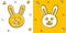 Rabbit icon in comic style. Bunny cartoon vector illustration on white isolated background. Happy easter splash effect business