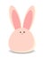 Rabbit icon. Sweet pink easter bunny sitting waiting for Easter. Vector illustration in simple flat style